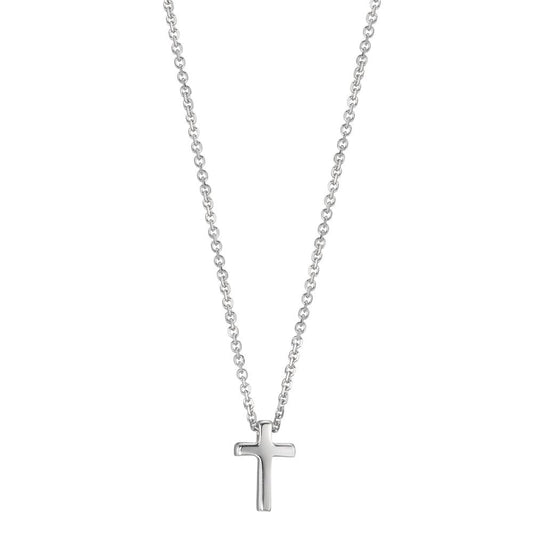 Necklace 18k White Gold Cross 42 cm