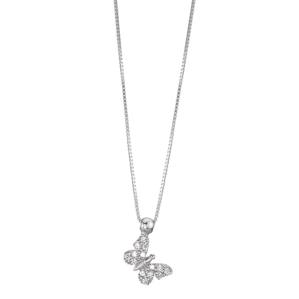 Necklace 18k White Gold Zirconia Butterfly 42 cm