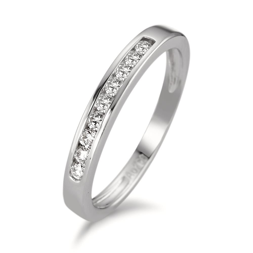 Memory ring 18k White Gold Diamond 0.18 ct, 9 Stones, w-si