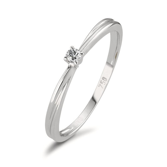 Solitaire ring 18k White Gold Diamond 0.03 ct, w-si