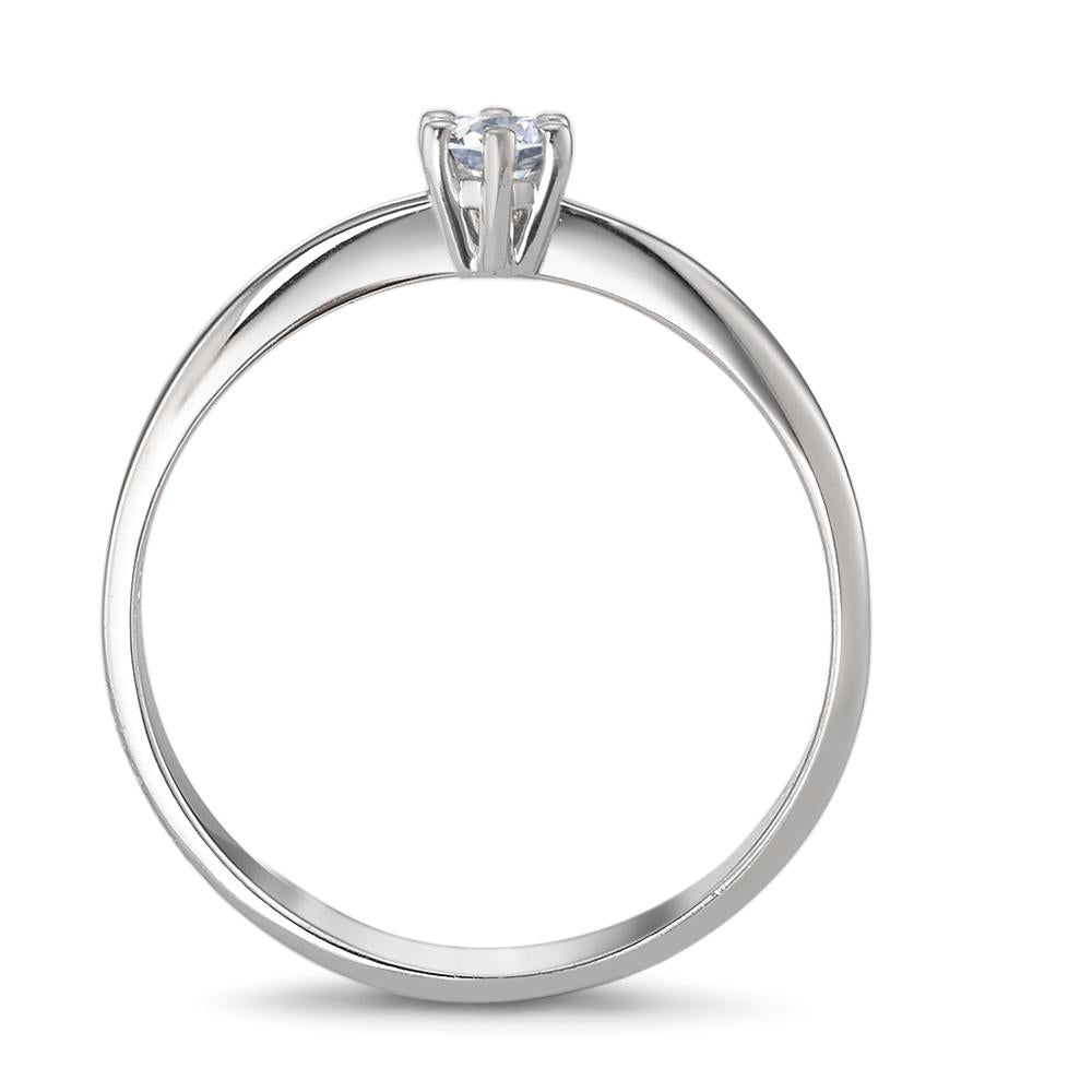 Solitaire ring 18k White Gold Diamond 0.10 ct, w-si