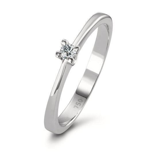 Solitaire ring 18k White Gold Diamond 0.05 ct, w-si