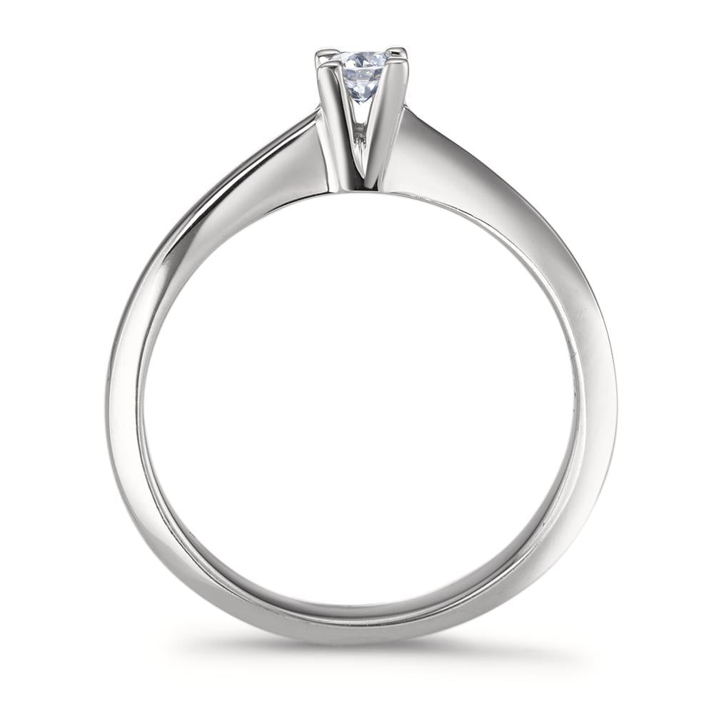 Solitaire ring 18k White Gold Diamond 0.10 ct, w-si