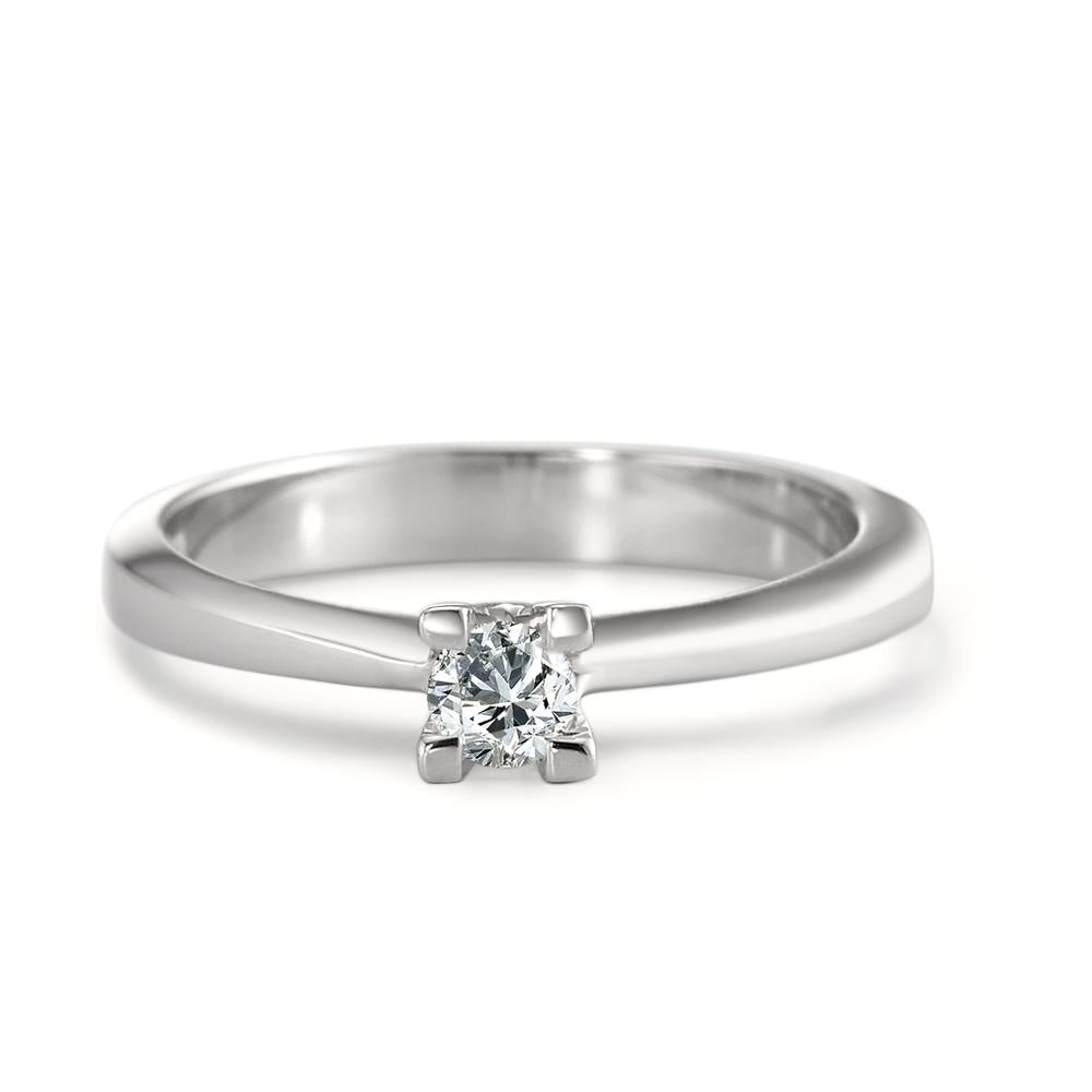 Solitaire ring 18k White Gold Diamond 0.15 ct, w-si