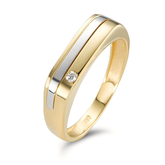 Ring 18k Yellow Gold, 18k White Gold Diamond 0.02 ct, w-si