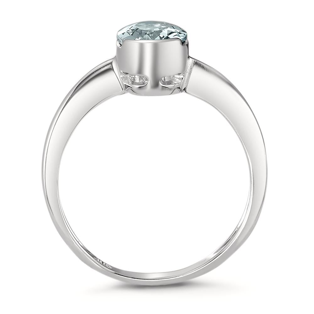 Ring 18k White Gold Aquamarine 1.08 ct