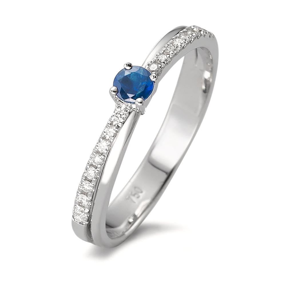 Ring 18k White Gold Sapphire 17 Stones