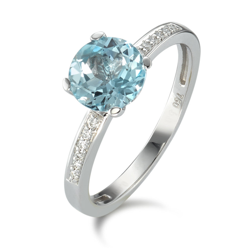 Ring 18k White Gold Topaz Blue