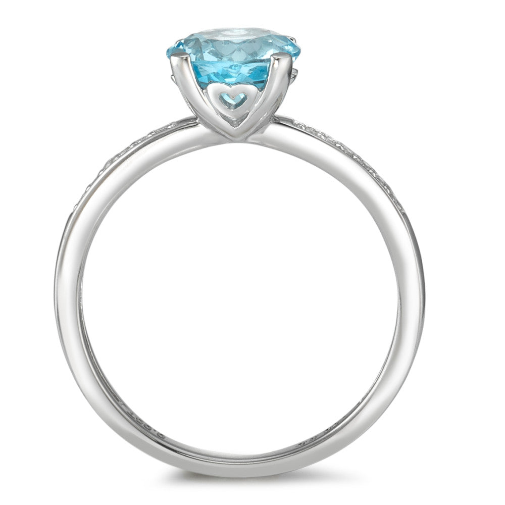 Ring 18k White Gold Topaz Blue