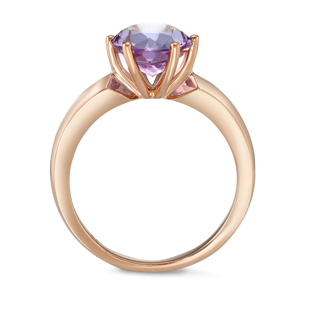 Ring 18k Red Gold Amethyst Ø8 mm