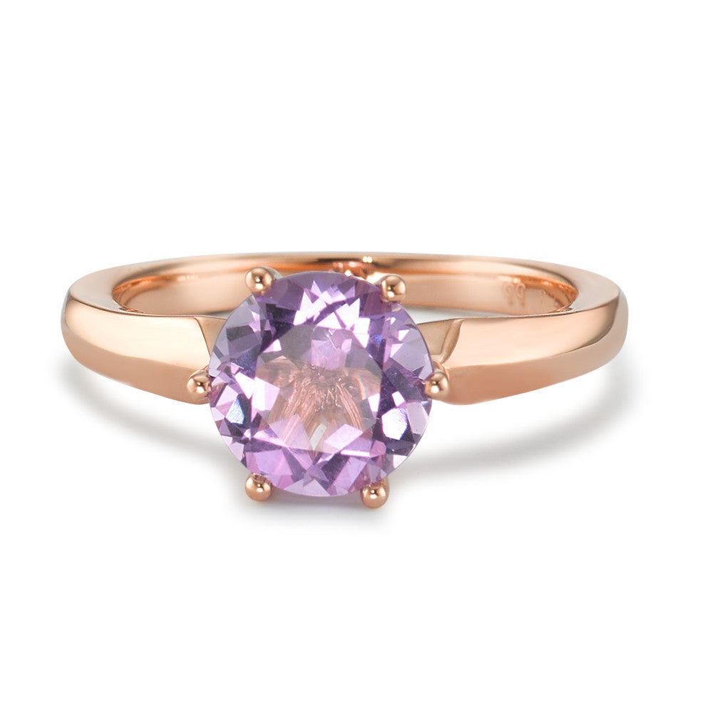 Ring 18k Red Gold Amethyst Ø8 mm