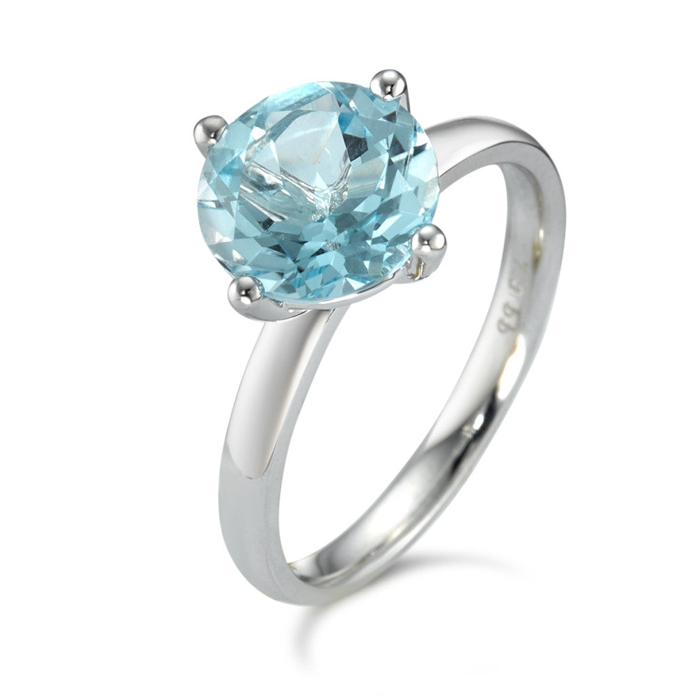 Ring 18k White Gold Topaz Blue Ø8.5 mm