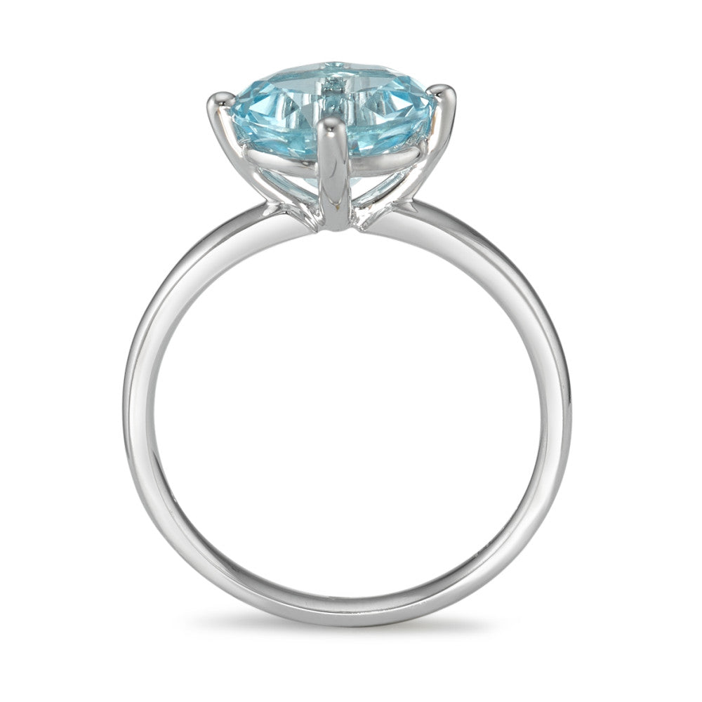 Ring 18k White Gold Topaz Blue Ø8.5 mm