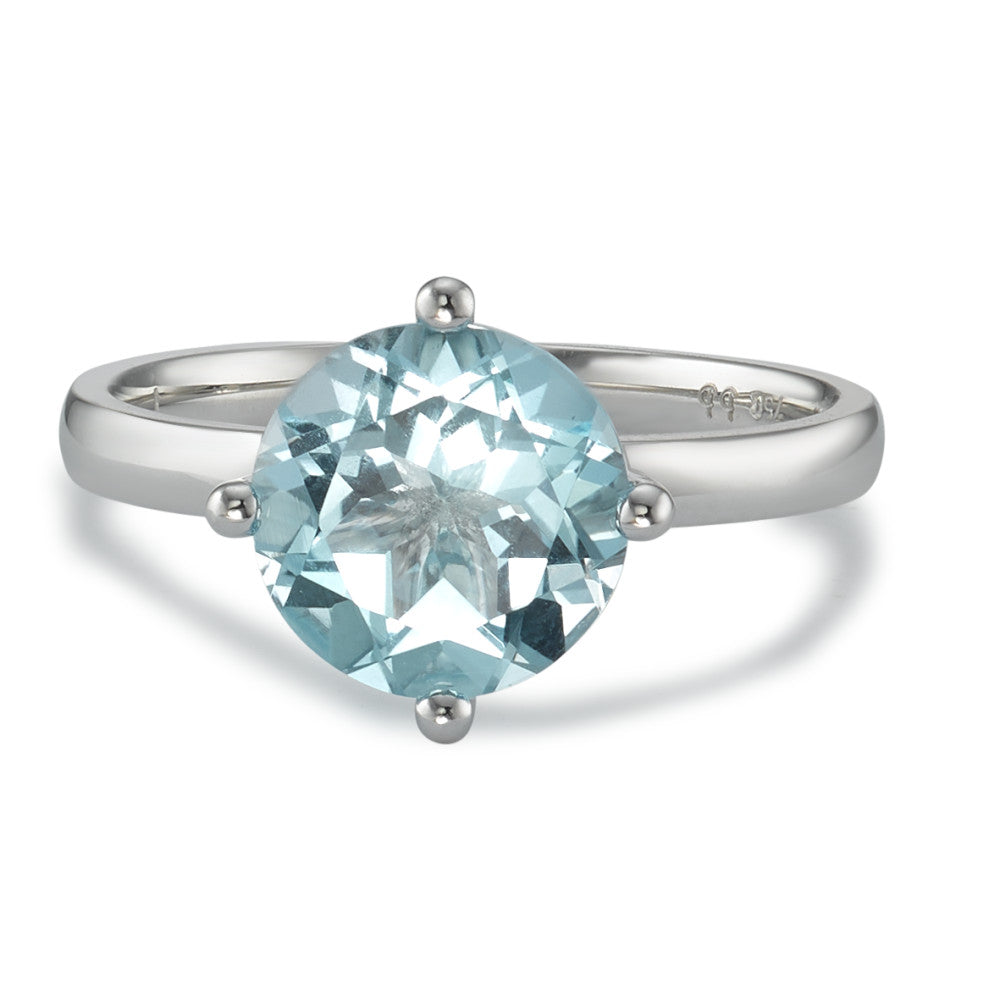 Ring 18k White Gold Topaz Blue Ø8.5 mm