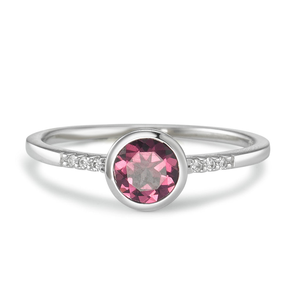 Ring 18k White Gold Rhodolite 7 Stones