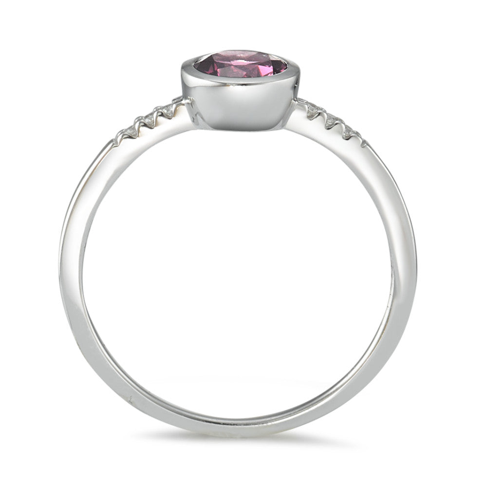 Ring 18k White Gold Rhodolite 7 Stones