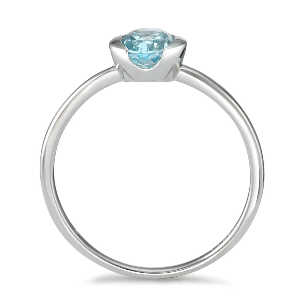 Ring 18k White Gold Topaz Blue