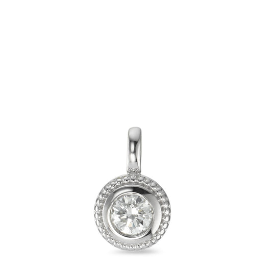 Pendant 18k White Gold Diamond 0.15 ct, w-si Ø6 mm