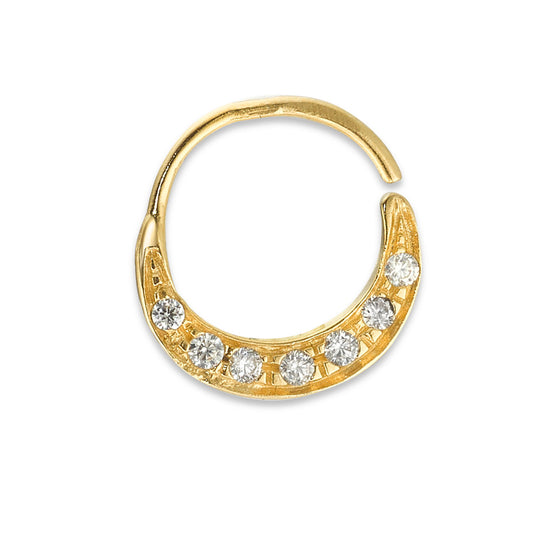 Nose ring 18k Yellow Gold Zirconia 7 Stones