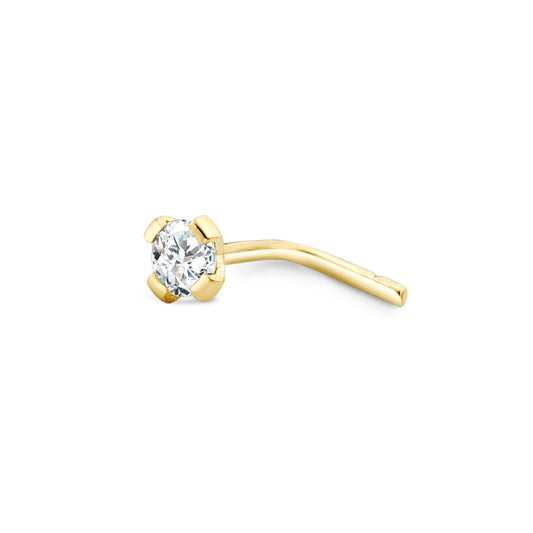 Nose Stud 18k Yellow Gold Zirconia White Ø3.3 mm