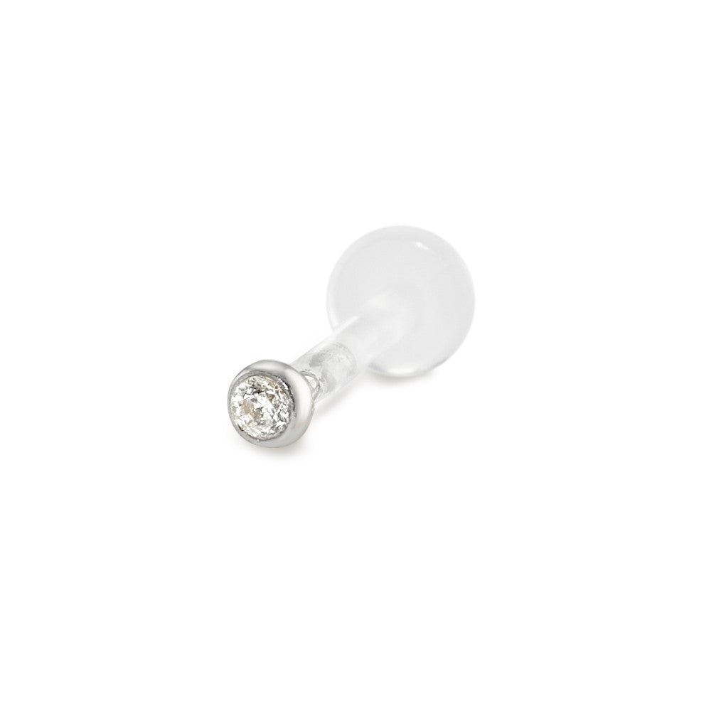 Piercing 18k White Gold Zirconia Ø2 mm