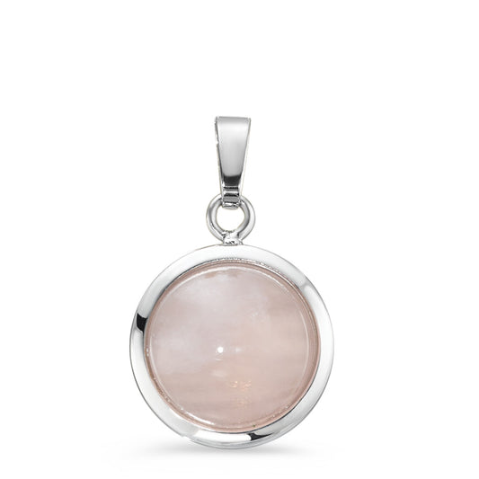 Pendant 18k White Gold Rose Quartz Ø12.5 mm