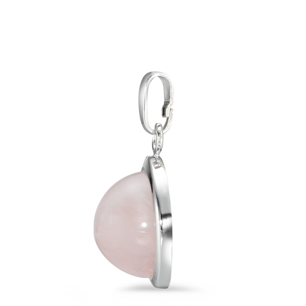 Pendant 18k White Gold Rose Quartz Ø12.5 mm