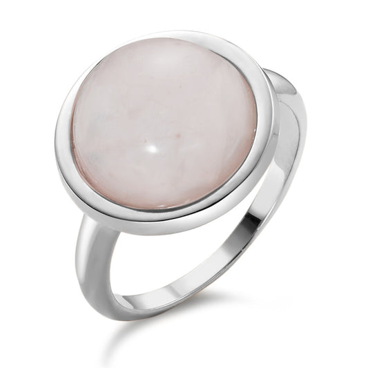 Ring 18k White Gold Rose Quartz Ø15 mm