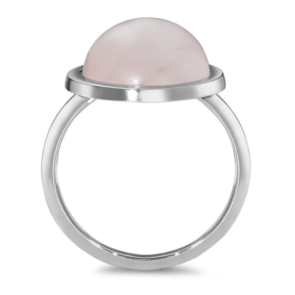 Ring 18k White Gold Rose Quartz Ø15 mm