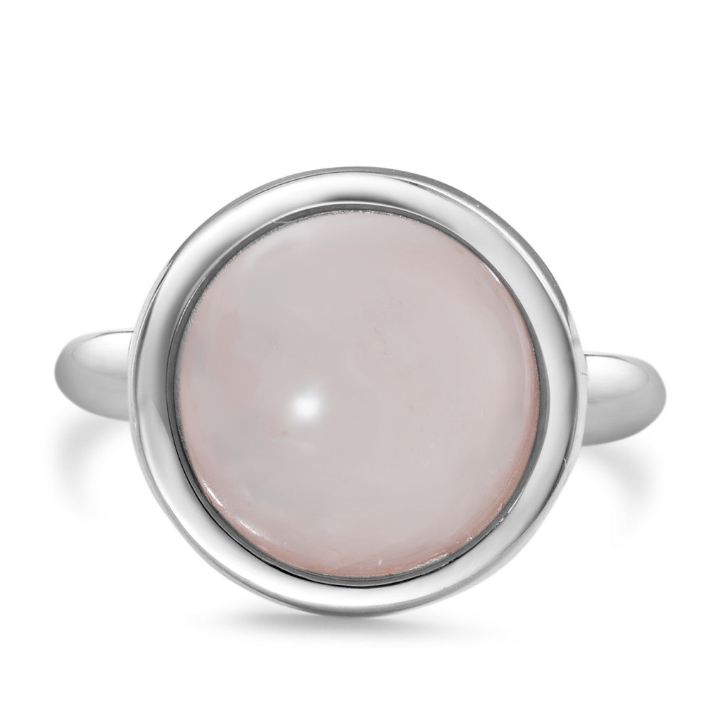 Ring 18k White Gold Rose Quartz Ø15 mm