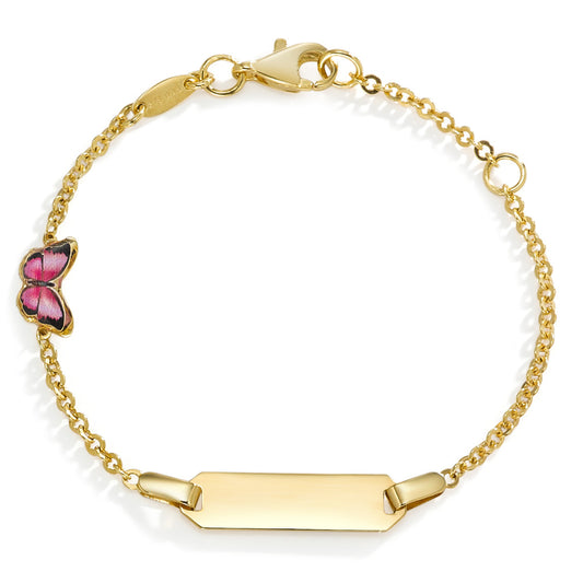 Engravable bracelet 9k Yellow Gold Butterfly 12-14 cm