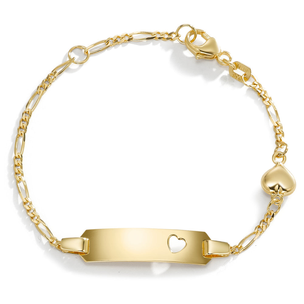 Engravable bracelet 9k Yellow Gold Heart 12-14 cm