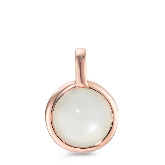 Pendant Silver Moonstone Rose Gold plated Ø12.5 mm