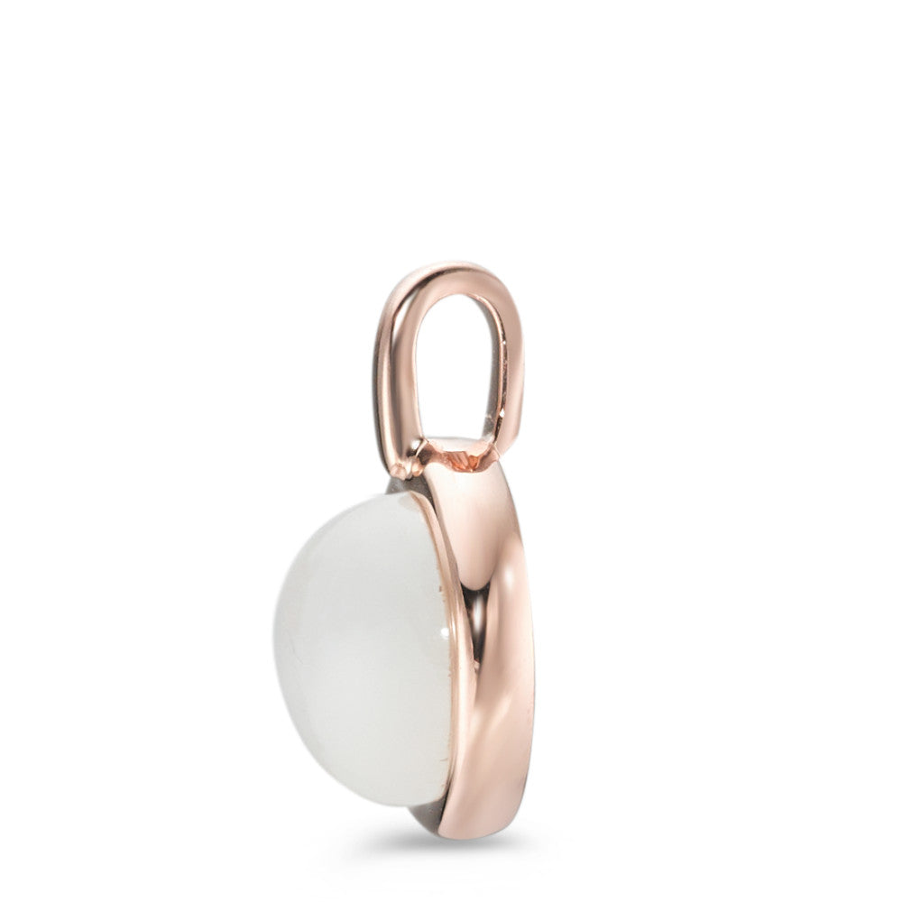 Pendant Silver Moonstone Rose Gold plated Ø12.5 mm