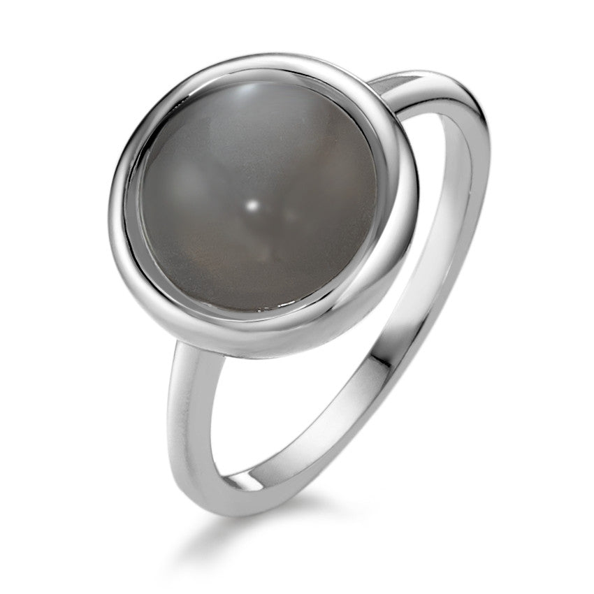 Ring Silver Moonstone Rhodium plated