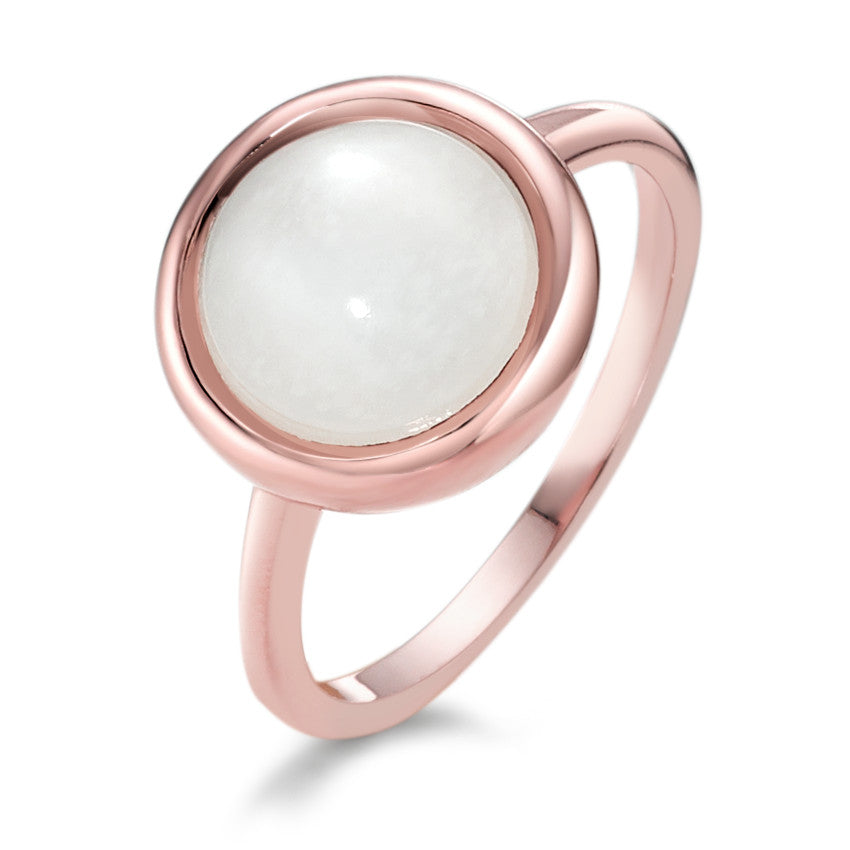 Ring Silver Moonstone Rose Gold plated