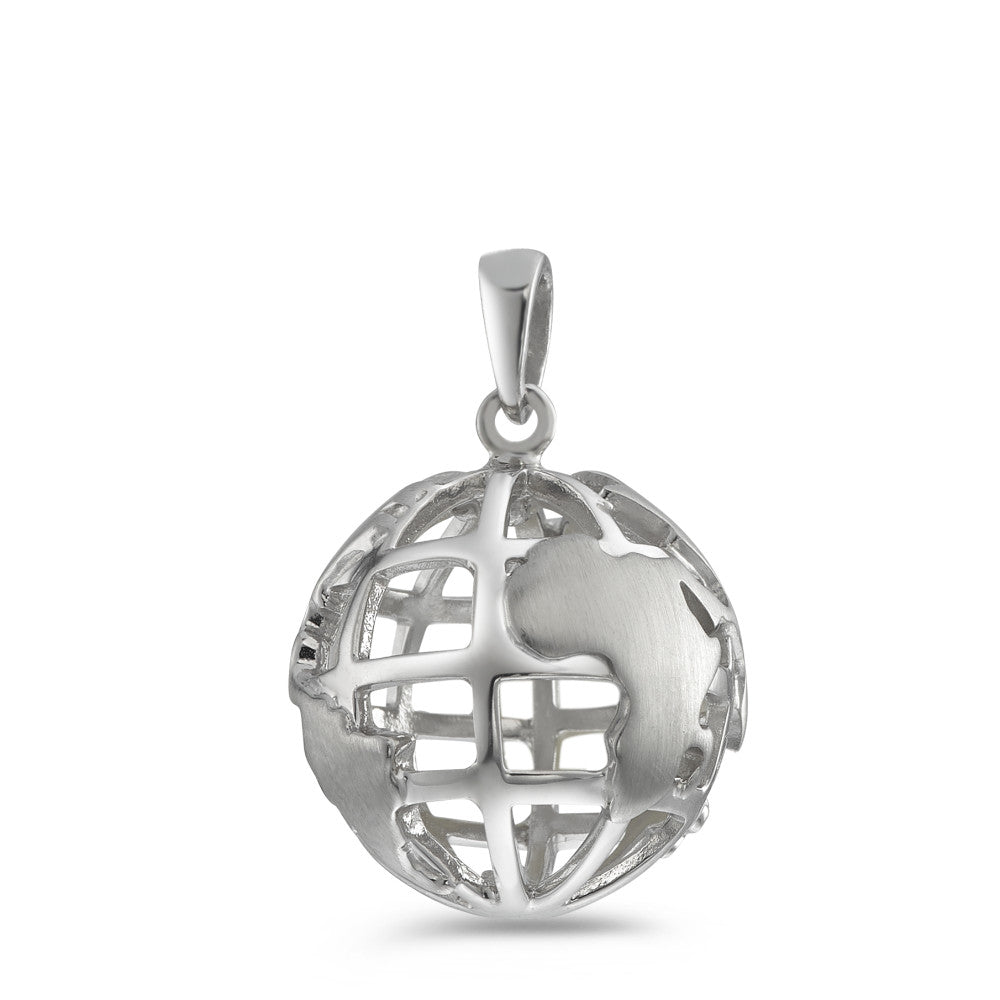 Pendant Silver Rhodium plated Globe