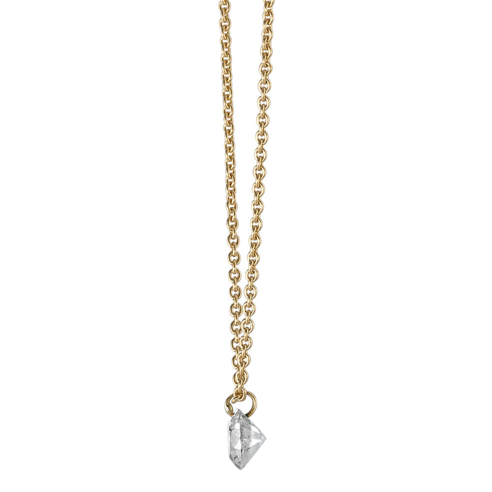 Necklace 18k Yellow Gold Diamond 0.06 ct 42 cm