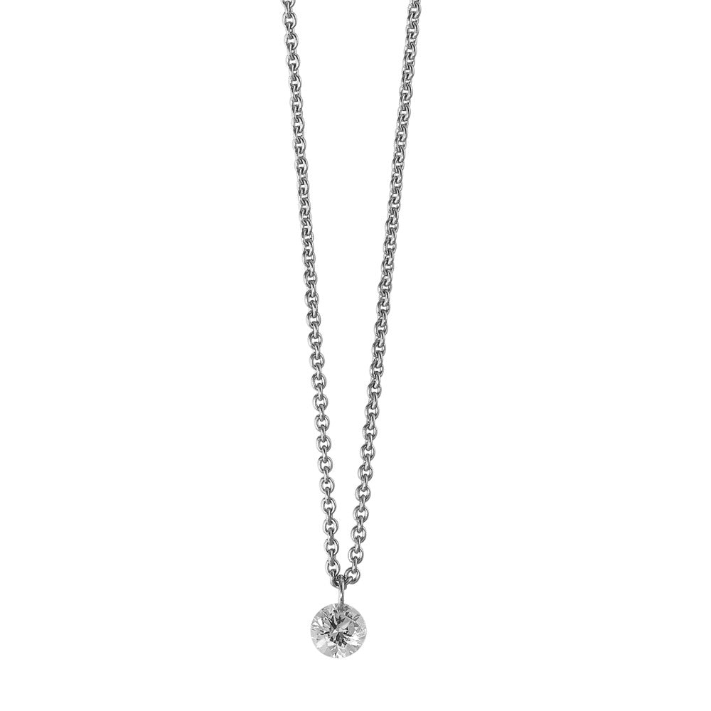 Necklace 18k White Gold Diamond 0.06 ct 42 cm