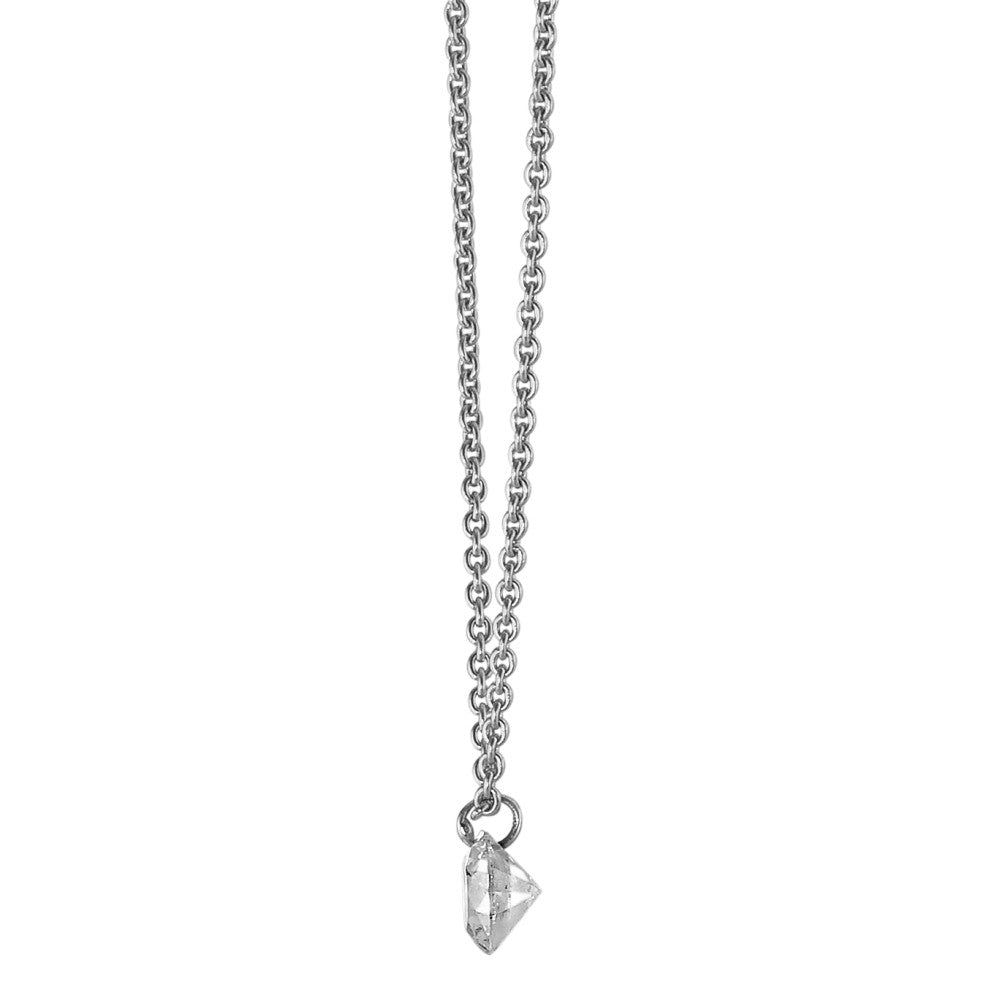 Necklace 18k White Gold Diamond 0.06 ct 42 cm