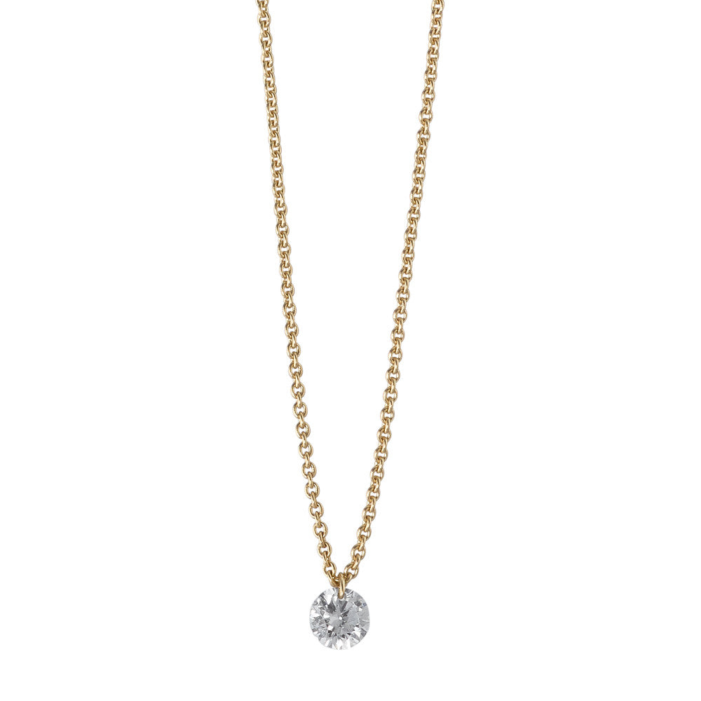 Necklace 18k Yellow Gold Diamond 0.10 ct 42 cm