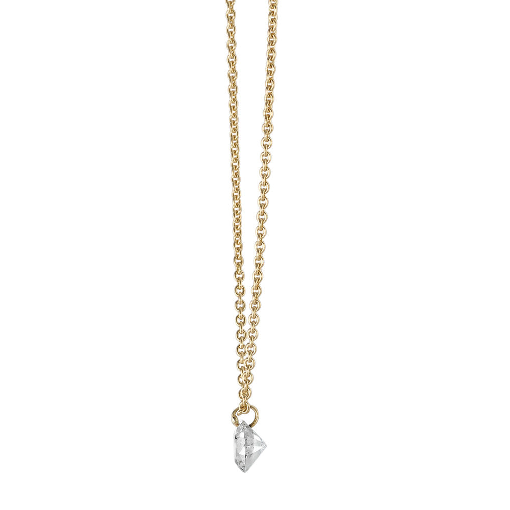 Necklace 18k Yellow Gold Diamond 0.10 ct 42 cm