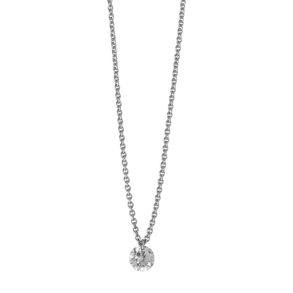 Necklace 18k White Gold Diamond 0.10 ct 42 cm