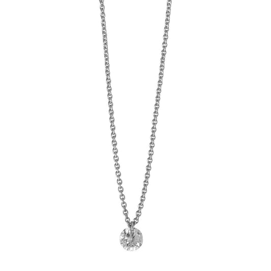 Necklace 18k White Gold Diamond 0.10 ct 42 cm