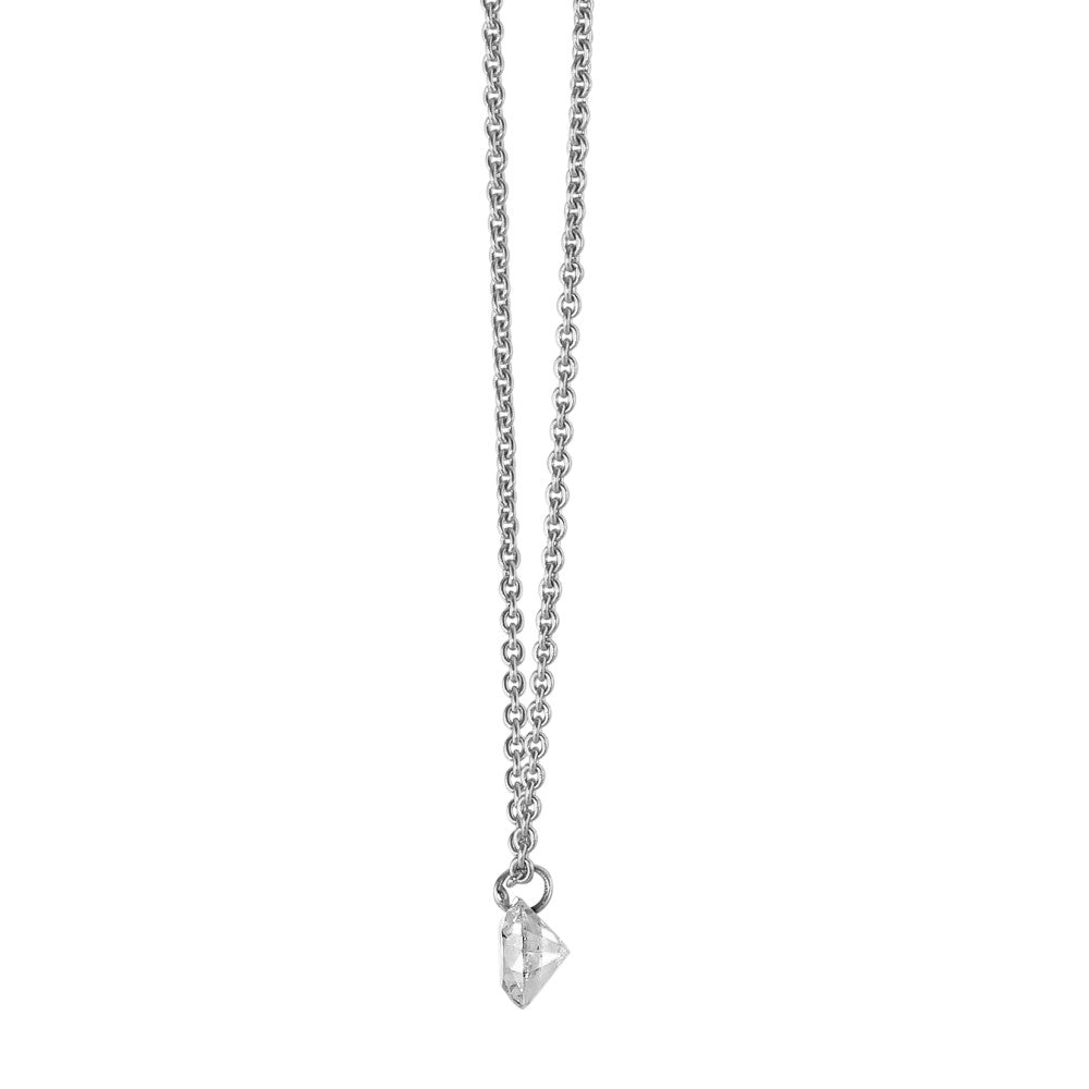 Necklace 18k White Gold Diamond 0.10 ct 42 cm