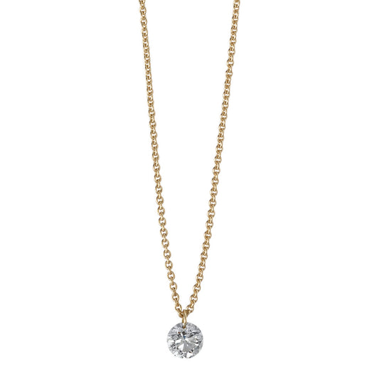 Necklace 18k Yellow Gold Diamond 0.15 ct 42 cm