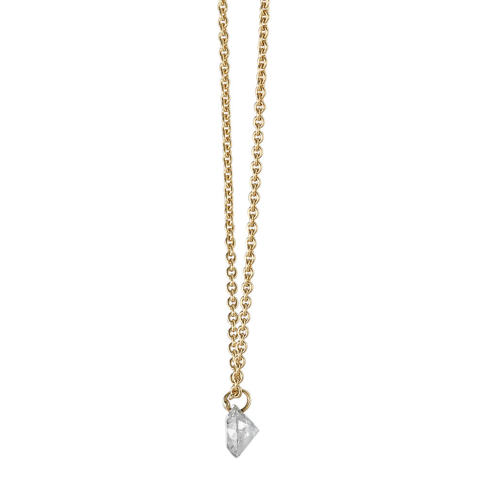 Necklace 18k Yellow Gold Diamond 0.15 ct 42 cm