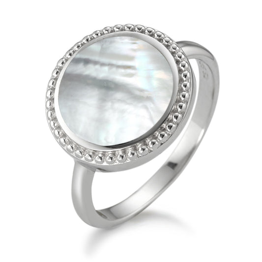 Ring Silver Rhodium plated Mother of pearl Ø13 mm