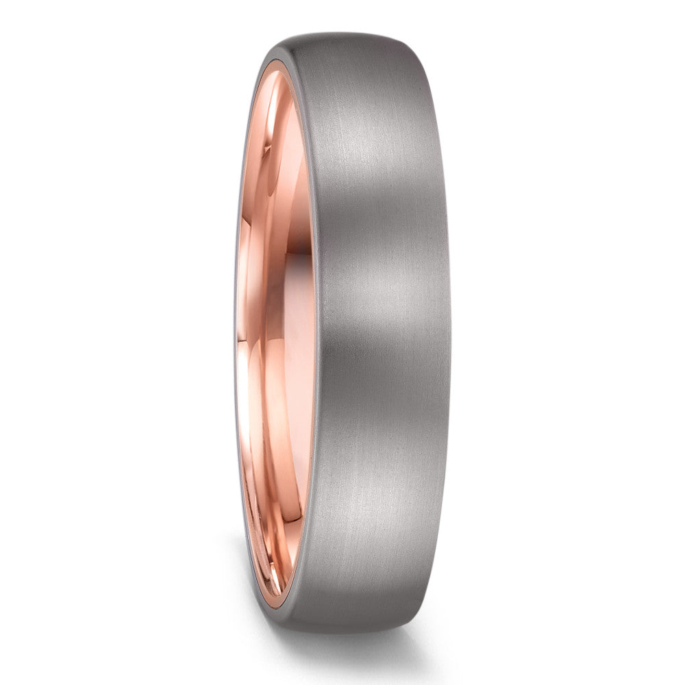 Wedding Ring Titanium, 14k Red Gold