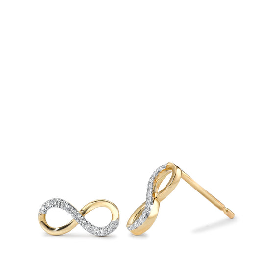 Stud earrings 14k Yellow Gold Diamond 0.045 ct, 26 Stones, w-si Infinity